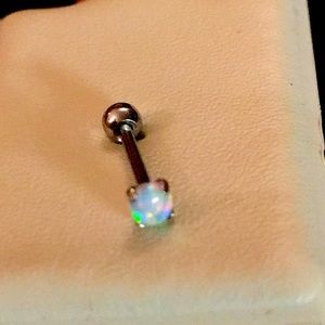 18G surgical steel and opal Labret